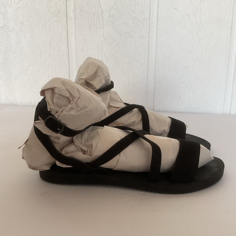 Eileen Fisher Black leather Sandals size 8.5 - Picture 2 of 10